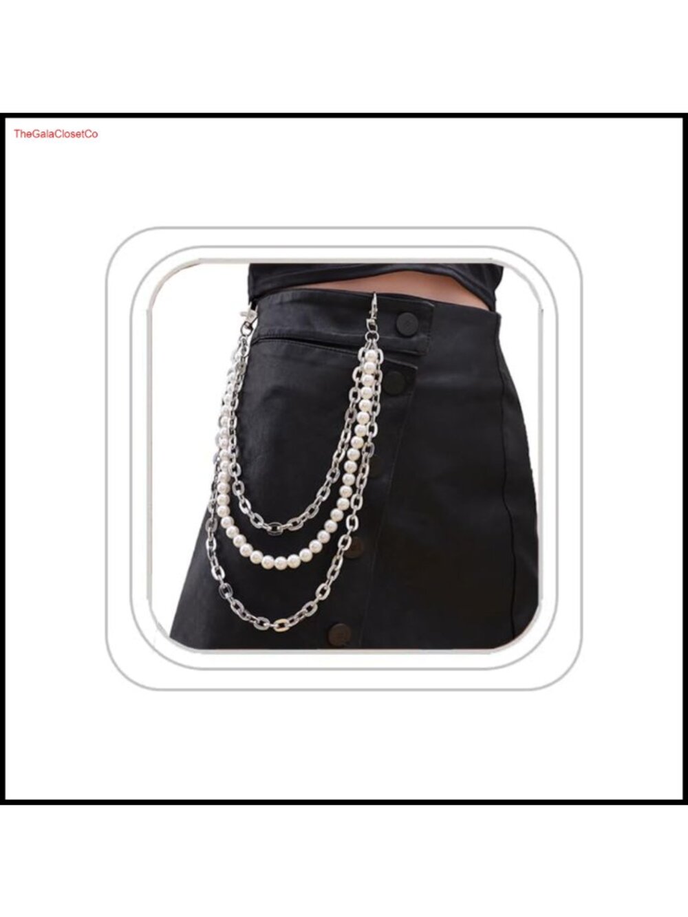 Stainless Steel Goth Punk Pants Chain Layered Wallet Chain Hip Hop Accessory
